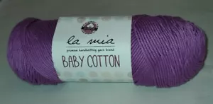 SKEIN/BALL OF LA MIA BABY COTTON YARN - COLOR #L039 PURPLE - Picture 1 of 4