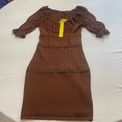 Nuevo con etiquetas Vestido Catherine Malandrino Marrón Talla P Pequeño Foto 1 de 4