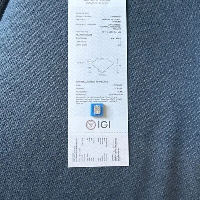 Radiant Cut 4.04 Carat Lab Diamond E SI1 Quality Excellent Cut IGI Certified - Image 1 of 4