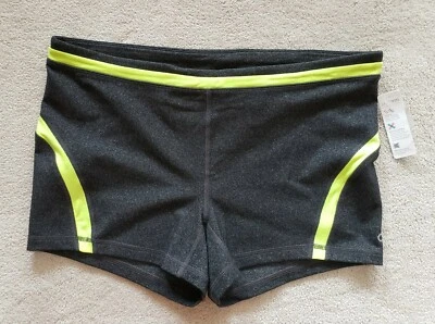NWT Womens GAP FIT Charcoal Gray and  Yellow Athletic Shorts Size Large - Image 1 of 4