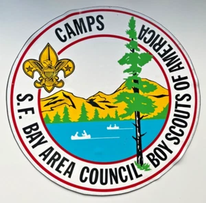 Rare Authentic BSA Boy Scouts of America SF Bay Area Council Camps 12" magnet - Picture 1 of 6