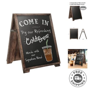Ready-to-Use 13" x 17" Elegant Wooden Magnetic Chalkboard - Perfect for Messages - Picture 1 of 7