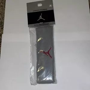 Vintage Nike Michael Jordan Jumpman Sweat Headband Gray & Red - NEW Air Jordan - Picture 1 of 3
