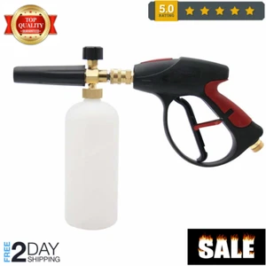 Car Wash Soap Snow Foam Lance Cannon Spray Pressure Washer Gun Cleaning Kit 1/4" - Picture 1 of 8