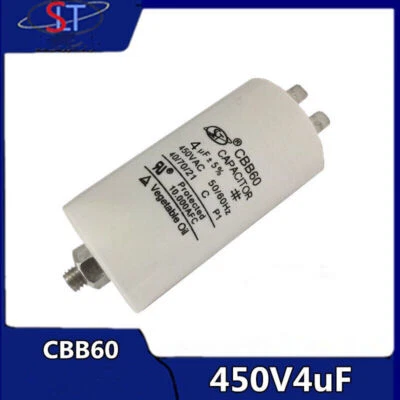 START RUN MOTOR CAPACITOR WATER PUMP COMPRESSOR AIR CONDITIONING 450v μF CBB60 - Image 1 of 3