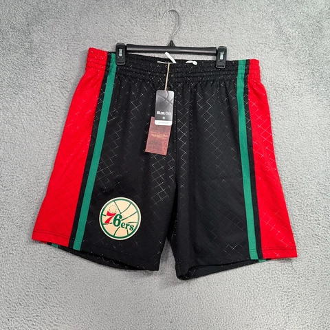 Mitchell and Ness Philadelphia 76ers Basketball Shorts 1996 Swimgman Size XL NWT Cover