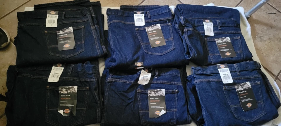 DICKIES Men's Regular Fit Dark Blue Classic Denim Straight Leg Jeans 56 x 32 New - Image 1 of 1