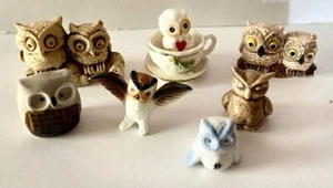 7 Vintage gemischte Eulenfiguren - Bild 1 von 10