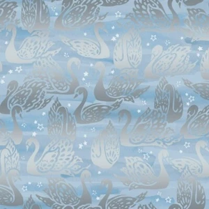 Enchanted Lake Silver Swan Cotton Fabric RJR Quilt Blue Sold By The Yard - Picture 1 of 1