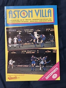 Aston Villa vs Barcelona European Super Cup Final Programme, 26/1/1983, VGC - Picture 1 of 1
