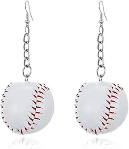 Baseball Drop 3D Earrings - Baseball Mom, Sports Fan, MLB, Baseball Game, Gift - Picture 1 of 5