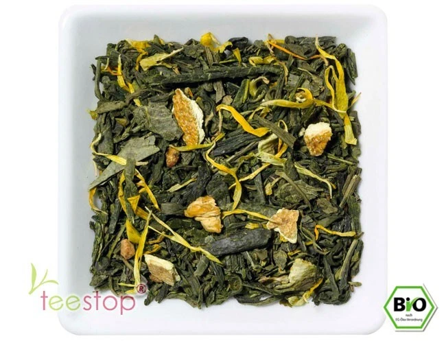 Bio ** Grüntee Sencha Mandarin (Zimt, Mandarine) - 100g - Bild 1 von 1