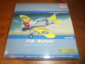 HOBBY MASTER HA7006 1/48 BREWSTER F2A BUFFALO USN VF-2 "FLYING CHIEFS" 1940 MINT - Foto 1 di 12