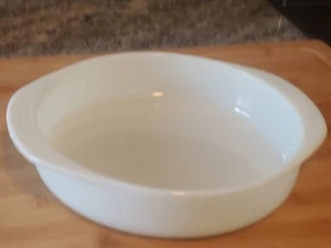 Pyrex 221 8” Round White Milk Glass Deep Dish Casserole Pie Pan - Picture 1 of 6