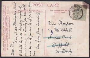 CLCV483 GB Old Postcard, Derby, Jul. 17. 1909. Edward VII, Sc143 / Whitby - Picture 1 of 2