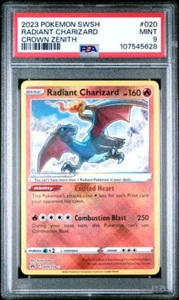 2023 POKEMON SWORD & SHIELD CROWN ZENITH #020 RADIANT CHARIZARD PSA 9 - Picture 1 of 2