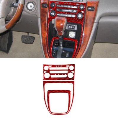 Red Carbon Fiber Interior Central Console Cover Trim For Lexus RX300 1998-2003 - Image 1 of 4
