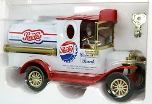 GOLDEN WHEEL1925 PEPSI COLA DELIVERY TANKER TRUCK DIE CAST COIN BANK VINTAGE  - Picture 1 of 12