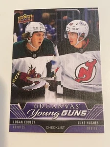 2023-24 Upper Deck Series 2 UD Canvas #C240 Logan Cooley/Luke Hughes Young Guns  - Picture 1 of 1