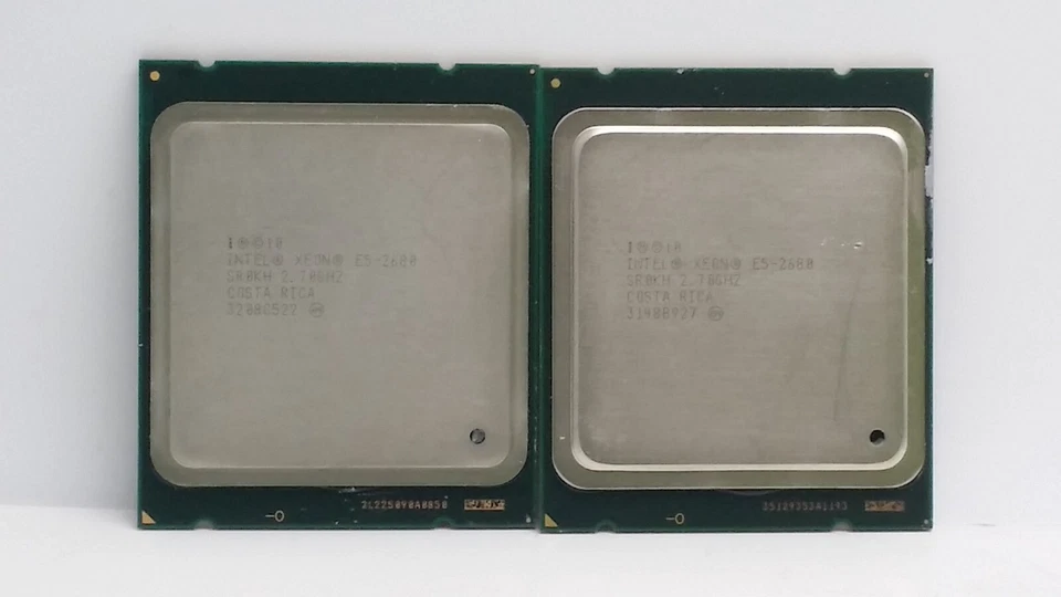 Lote de 2 CPU Intel Xeon E5-2680 2,70 GHz 8 núcleos 20 MB 8 GT/s SR0KH LGA2011 Foto 1 de 1