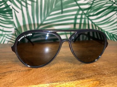 Vintage Bausch And Lomb Black Plastic Frame Aviators France - Image 1 of 4