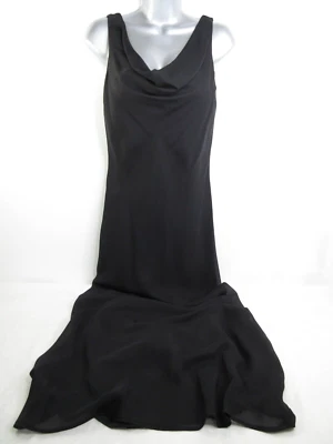 Vestido Onyx Nite para mujer 8 negro de gasa cuello drapeado ceñido al cuerpo sin mangas vestido sin mangas Foto 1 de 4