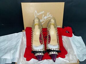 CHRISTIAN LOUBOUTIN Transparent Studded PVC Billie et Bule 100 Pumps Size 38