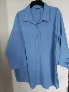 Woman’s North Crest 4X Button up Shirt Blue 3/4 sleeve - Picture 1 of 3