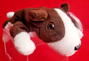 Ty Beanie Baby MWMT - BRUNO Chocolate Brown Bull Terrier Dog - Picture 1 of 4