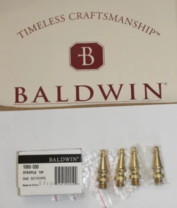 Baldwin Messing Steilspitze Scharnier Endstücke poliert Messing Finish 1093-030 SET VIER - Bild 1 von 7