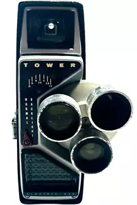 Cámara de cine Tower Electric Eye 8 mm con estuche de cuero - Imagen 1 de 7