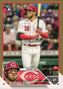 2023 Topps Michael Siani #654 Cincinnati Reds Gold Parallel Rookie RC 646/2023