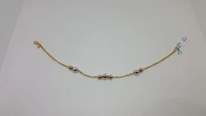 BRACCIALE DA DONNA CON SFERE IN ORO GIALLO ,ROSA E BIANCO 18KT 2,6 GR. (5661) - Foto 1 di 7