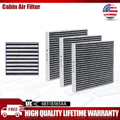 3PCS Cabin Air Filter for Ram 1500 2500 3500 4500 2016 2017 2018 - 2020 G1 - Imagem 1 de 4