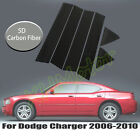 5D Carbon Fiber Window Pillar Post Trim Decal Sticker For Dodge Charger 2006-10