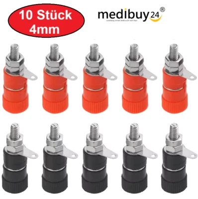MEDIBUY24 4mm Laborbuchse Sicherheitsbuchse Bananenbuchse Einbaubuchse isoliert f. Stecker