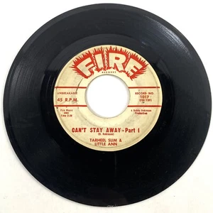 Tarheel Slim Little Ann Can't Stay Away Part 1 Pt 2 Vintage Fire Records R&B 45 - Picture 1 of 7