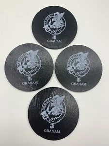 CLAN SCHIEFER UNTERSETZER - 4ER SET - CLAN GRAHAM - Bild 1 von 1