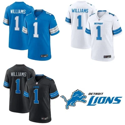 Jameson #1 Williams Lions Black/Blue/White MEN Stitched Jersey
