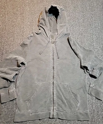 Sudadera para mujer Lucky Brand talla LG cremallera completa gris tejido gofre ligera  Foto 1 de 4