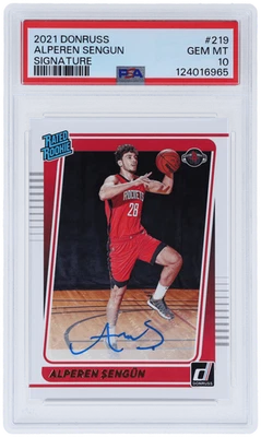 Donruss Alperen Sengun 2021 clasificación Rookie automático #219 PSA 10 novato radiocontrol Foto 1 de 2