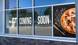 Coming Soon ONE Full Window 3FT x 6FT Custom Sticker Adhesive Vinyl - Picture 1 of 2