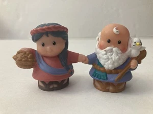 Fisher-Price Little People NOAH Blue Robe & WIFE NAOMI Noah's Ark Bible - Picture 1 of 13