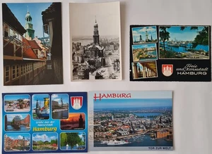 Lote de 5 postales HAMBURGO postales de colores sin usar desde/después aprox. ~ 1970/90 - Imagen 1 de 2