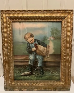 Cuadro antiguo enmarcado “Did You Lay Dis Egg” - Imagen 1 de 18