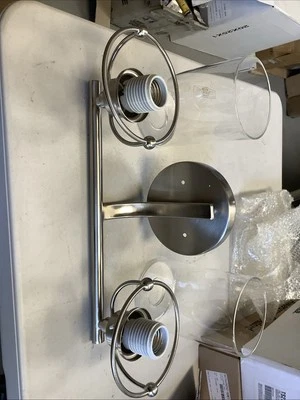 Quoizel 2 Bulb Light vanity Fixture. Brushed Nickel. EMR8602BN N14 - Image 1 of 4