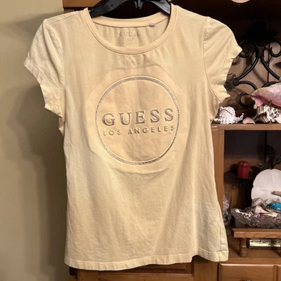 GUESS женщин короткий рукав футболка размер маленький желтый сделать предложение! - Изображение 1 из 4