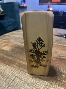 Veronica's Aspenworks Vase Holz appliziert Wildblume Natural Aspen Colorado - Bild 1 von 9