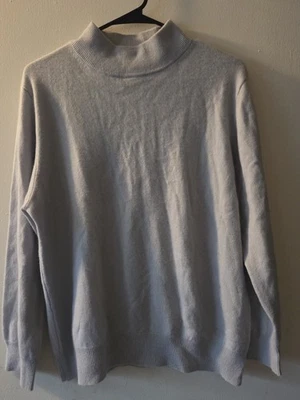 Preston and York Women's Cashmere Mock Neck Sweater Light Blue Size L Long SLV - Image 1 of 4
