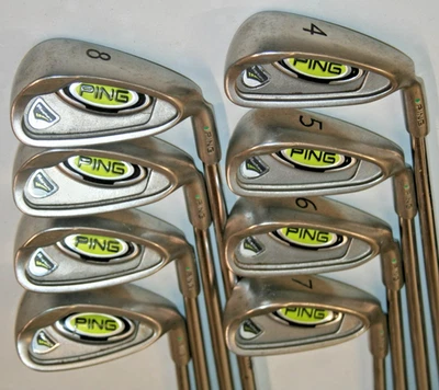 Ping Rapture irons 4-SW with Ping AWT regular flex steel shafts - green dot lie - Image 1 of 4